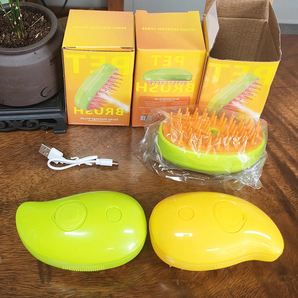 electric misting pet brush