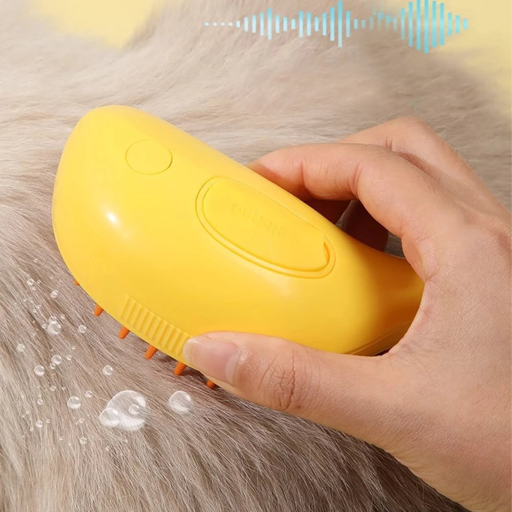 electric misting pet brush