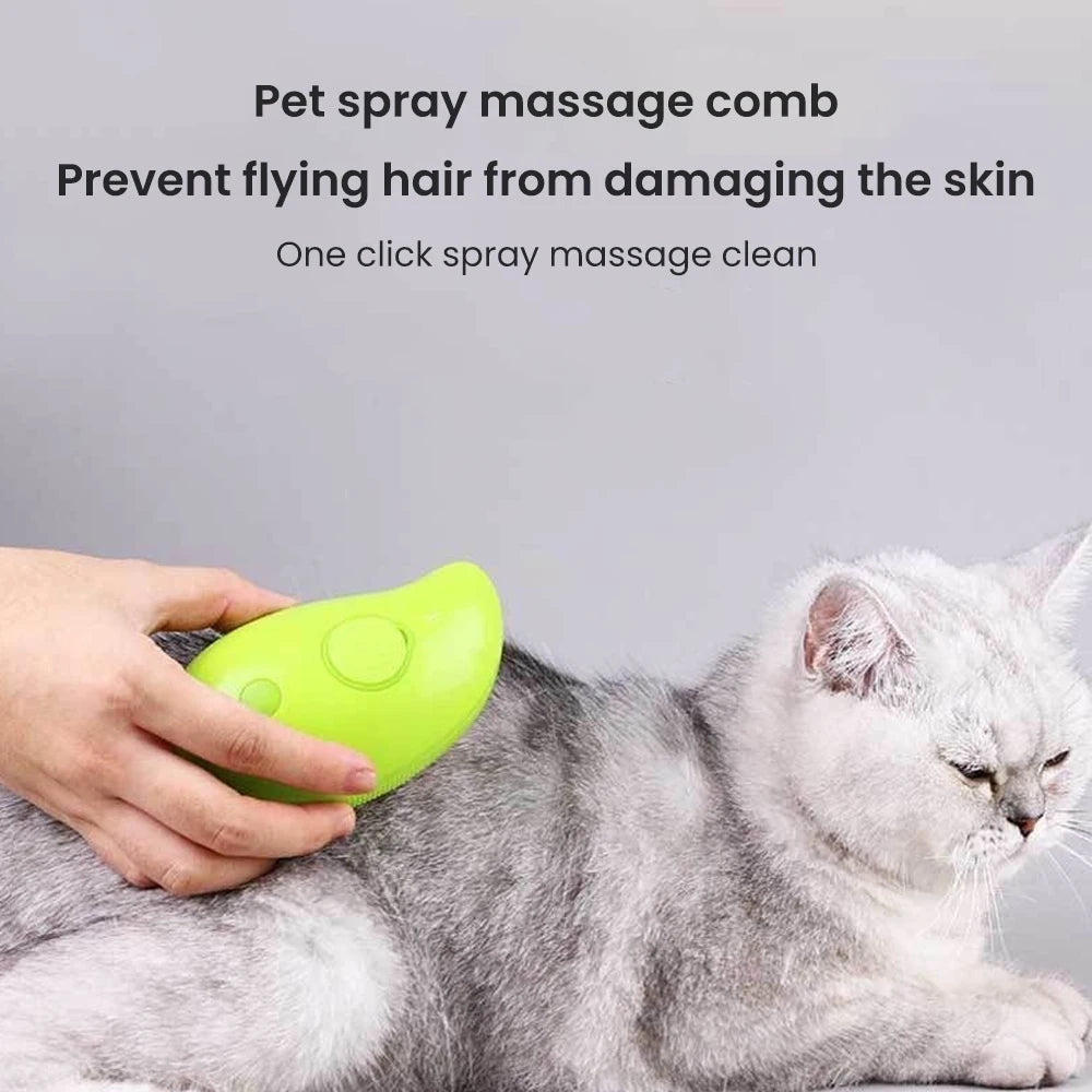 electric misting pet brush
